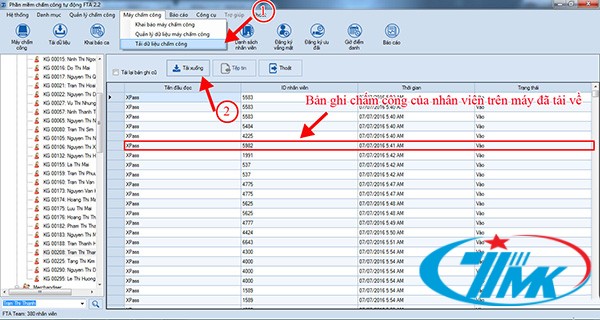 Phần mềm máy chấm công vân tay