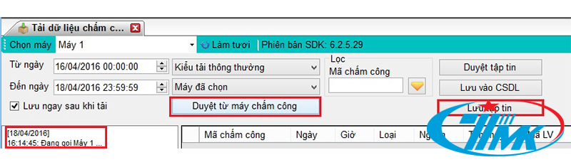 Duyệt từ máy chấm công