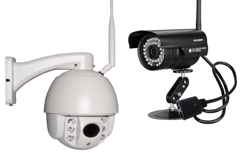 So sánh kiểu dáng giữa camera IP xoay 360 độ và camera analog thân trụ truyền thống.