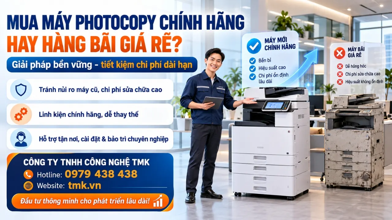mua máy photocopy chính hãng thay vì hàng bãi giá rẻ